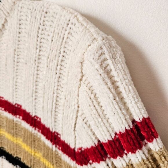 EUC VINTAGE STYLE NO BOUNDARIES MOCK NECK STRIPED CHENILLE SOFT SWEATER TOP L JR - Picture 8 of 16